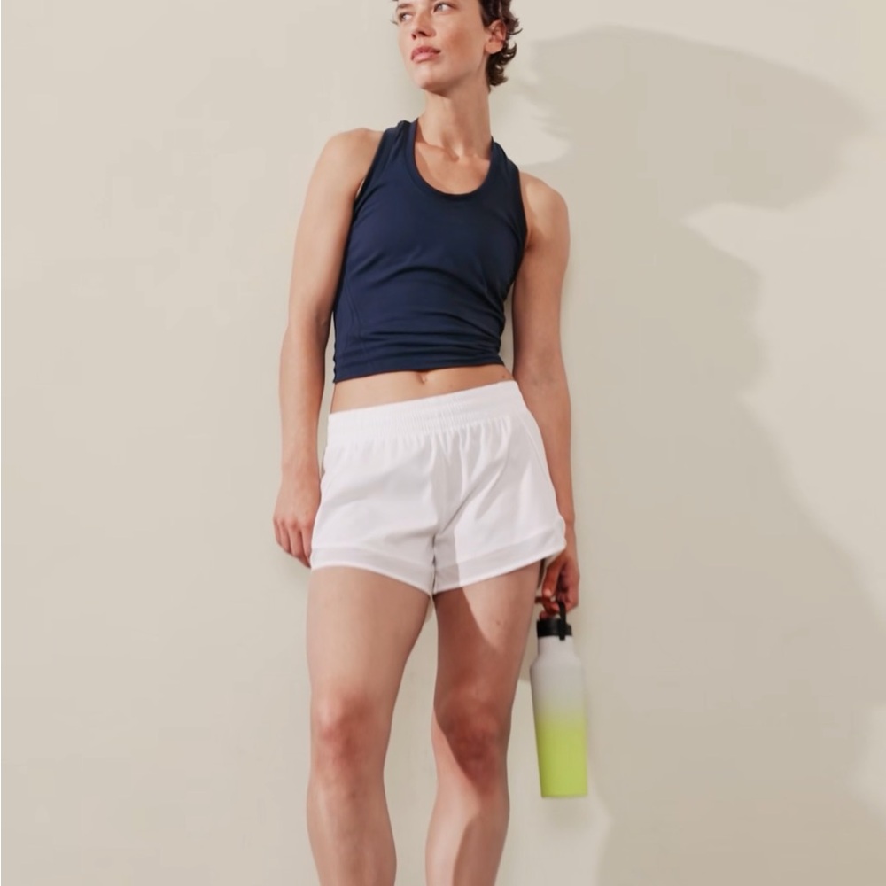 ATHLETA MESH RACER RUN MID RISE 4 SHORT - Picture 2 of 4